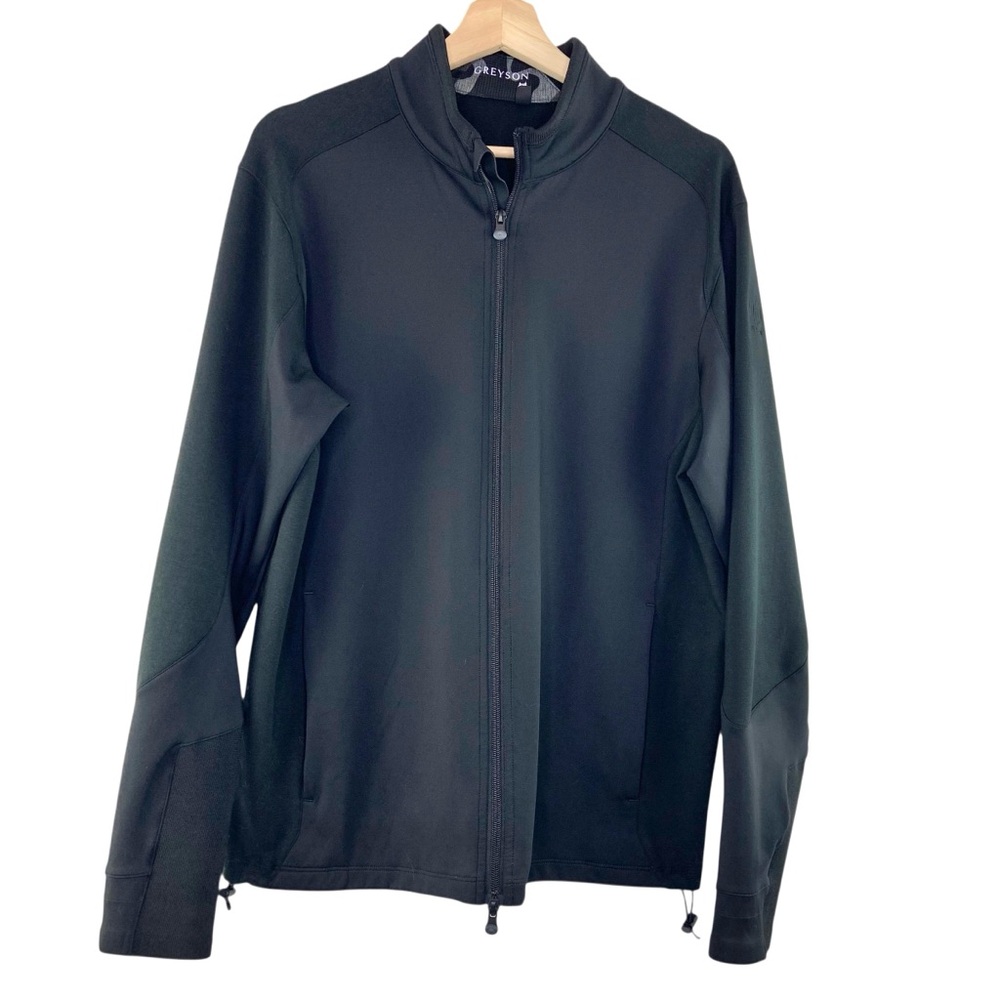 Greyson Clothiers Sequoia Windproof Full Zip Sweater Jacket in Black